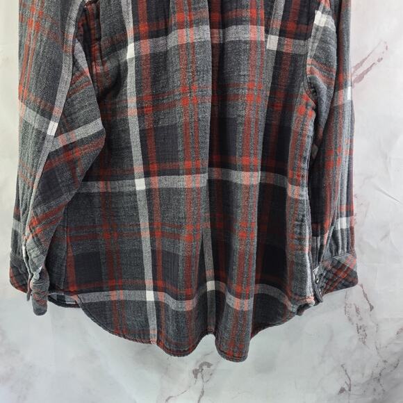 CAbi Shirt Womens XL Grey Button Plaid Tavern Flannel Shacket Shirt Jacket 4164 - Picture 7 of 12